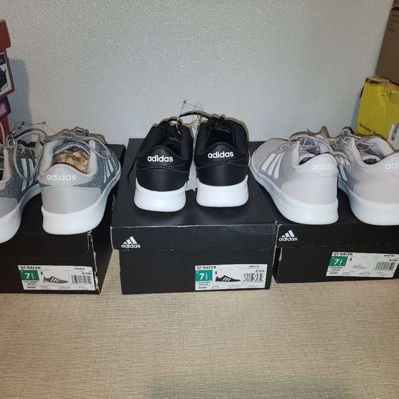 Adidas Women's Cloudfoam QT Racer Shoes - Cloud White - Picture 3 of 8